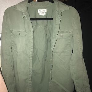 Army green button up